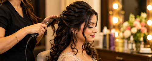 Professional hair setting service in Vijayawada