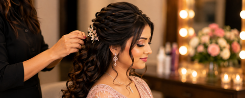 Engagement hairstyles in Vijayawada