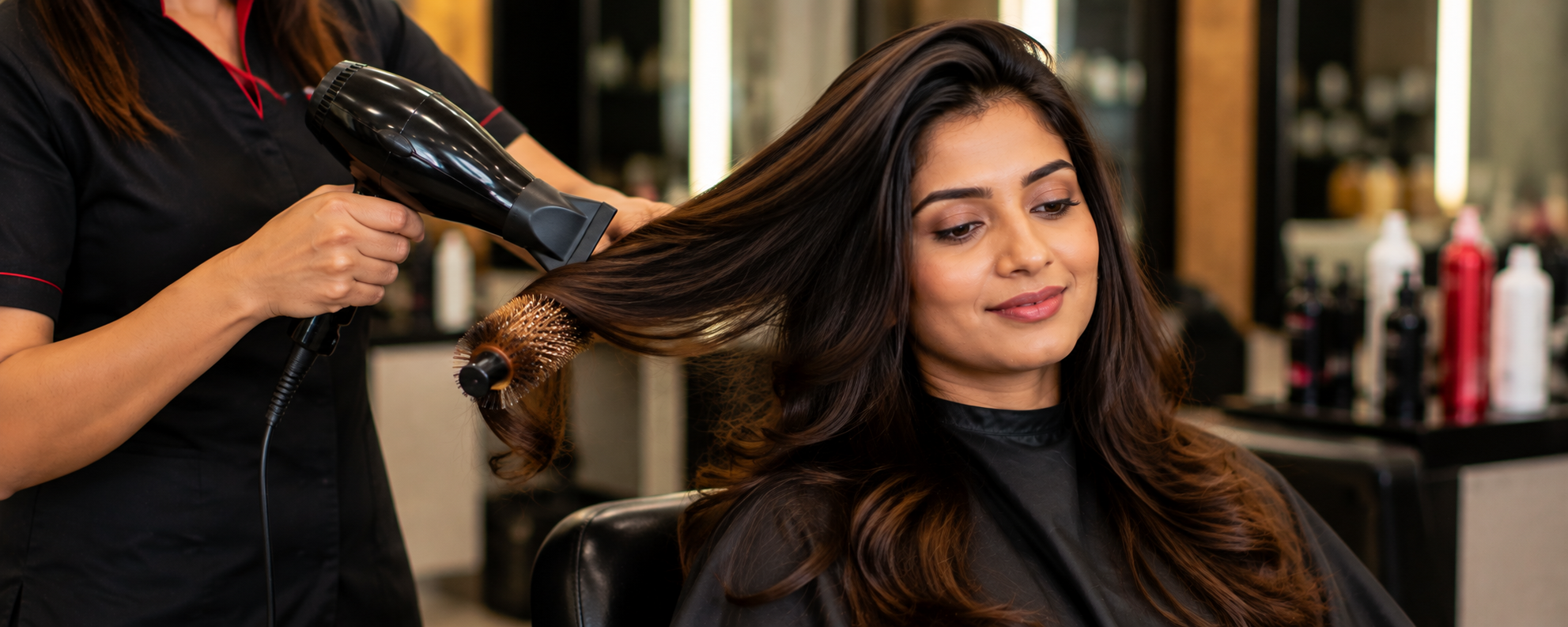 Professional blow dry service in Vijayawada